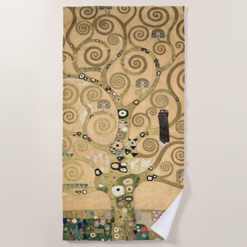 Gustav Klimt _ The Tree of Life Stoclet Frieze Beach Towel