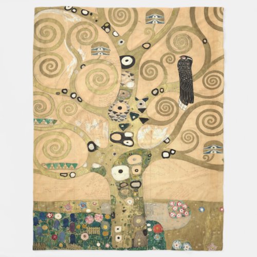 Gustav Klimt _ The Tree of Life Stoclet Frieze Fleece Blanket