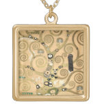 Gustav Klimt - The Tree of Life, Stoclet Frieze Gold Plated Necklace