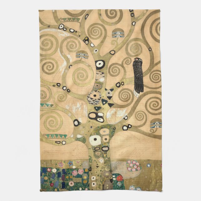 Gustav Klimt - The Tree of Life, Stoclet Frieze Kitchen Towel (Vertical)