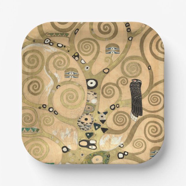 Gustav Klimt - The Tree of Life, Stoclet Frieze Paper Plates (Front)