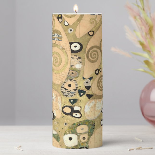 Gustav Klimt - The Tree of Life, Stoclet Frieze Pillar Candle (In Situ)