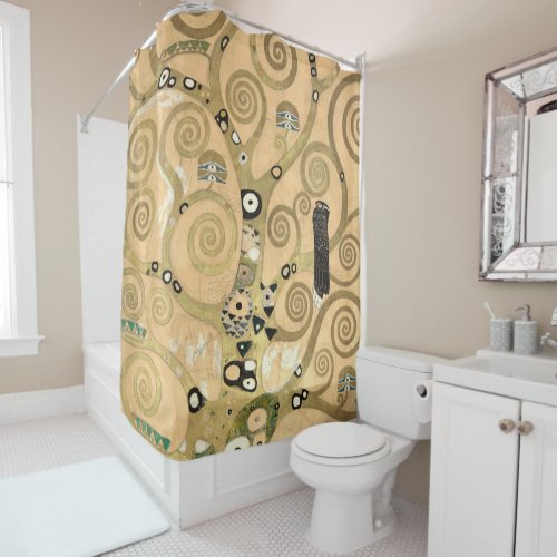 Gustav Klimt _ The Tree of Life Stoclet Frieze Shower Curtain