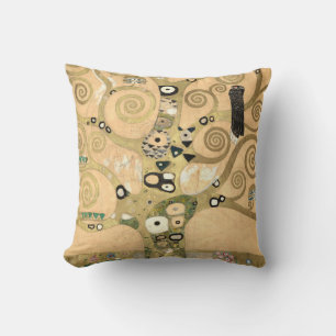 Gustav Klimt - The Tree of Life, Stoclet Frieze Throw Pillow