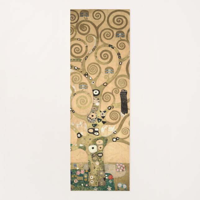 Gustav Klimt - The Tree of Life, Stoclet Frieze Yoga Mat (Front)