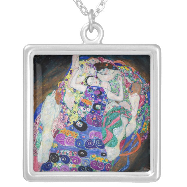 Gustav Klimt - The Virgin Silver Plated Necklace (Front)