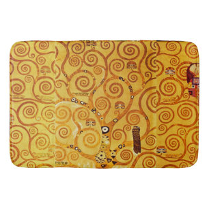 Gustav Klimt Tree of Life: Art Nouveau Symbolist Bath Mat