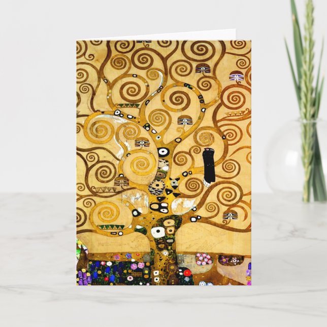 Gustav Klimt Tree of Life: Art Nouveau Symbolist Card (Front)