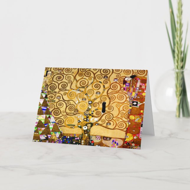 Gustav Klimt Tree of Life: Art Nouveau Symbolist Card (Front)