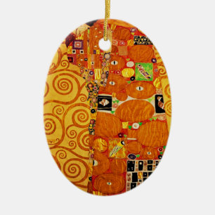 Gustav Klimt Tree of Life: Art Nouveau Symbolist Ceramic Ornament