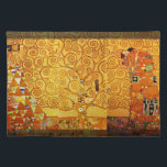 Gustav Klimt Tree of Life: Art Nouveau Symbolist Cloth Placemat<br><div class="desc">Elevate your space with this iconic masterpiece, Gustav Klimt's "Tree of Life" (from the Stoclet Frieze). This celebrated Art Nouveau artwork captivates with its swirling golden branches, intricate patterns, and symbolic motifs that represent life's journey, connection, and growth. Klimt's signature use of rich, shimmering gold, mosaic-like details, and abstract forms...</div>