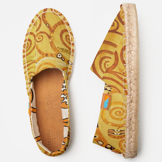 Gustav Klimt Tree of Life: Art Nouveau Symbolist Espadrilles (Side)