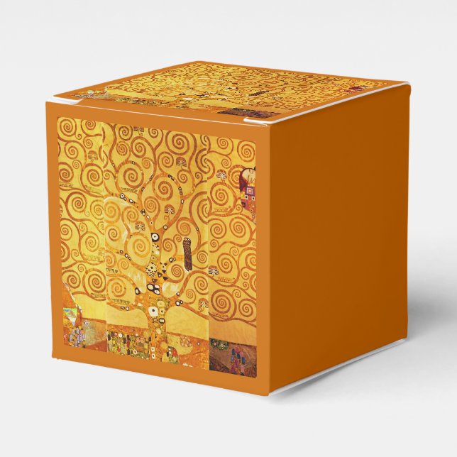 Gustav Klimt Tree of Life: Art Nouveau Symbolist Favor Boxes (Front Side)