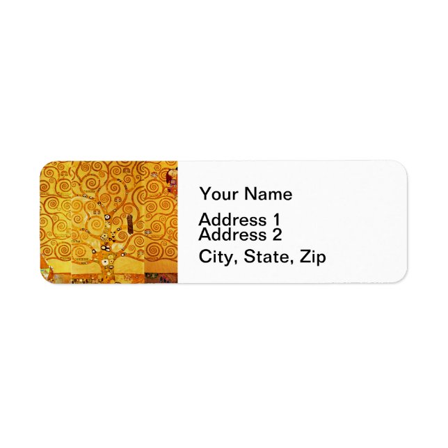 Gustav Klimt Tree of Life: Art Nouveau Symbolist Label (Front)