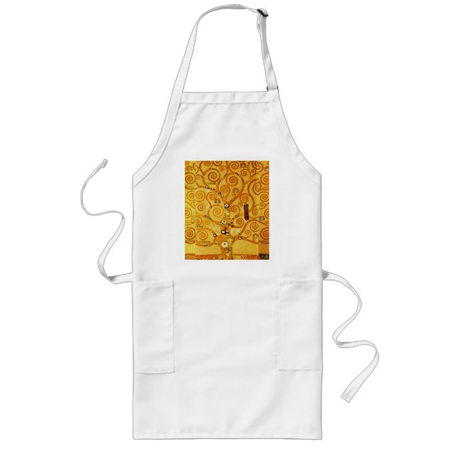 Gustav Klimt Tree of Life: Art Nouveau Symbolist Long Apron (Front)