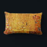 Gustav Klimt Tree of Life: Art Nouveau Symbolist Lumbar Pillow<br><div class="desc">Elevate your space with this iconic masterpiece, Gustav Klimt's "Tree of Life" (from the Stoclet Frieze). This celebrated Art Nouveau artwork captivates with its swirling golden branches, intricate patterns, and symbolic motifs that represent life's journey, connection, and growth. Klimt's signature use of rich, shimmering gold, mosaic-like details, and abstract forms...</div>