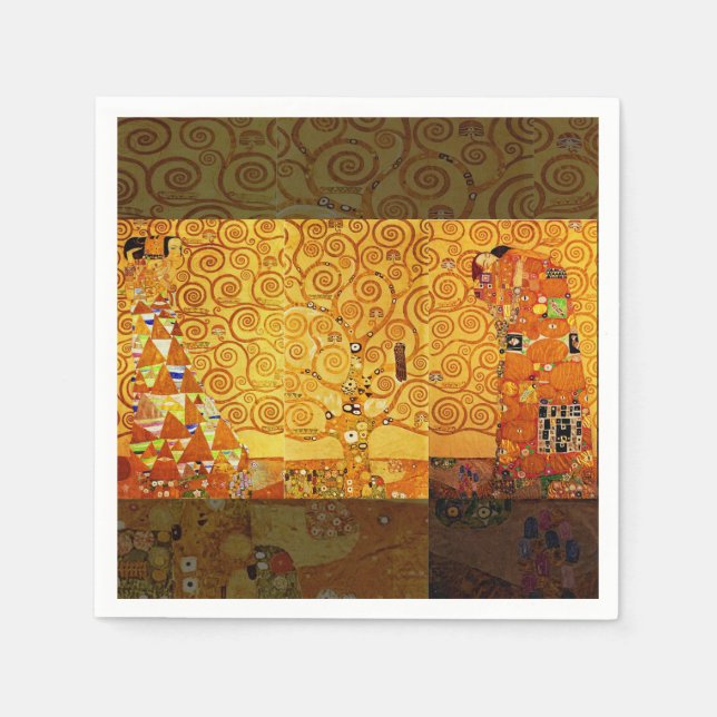 Gustav Klimt Tree of Life: Art Nouveau Symbolist Napkins (Front)