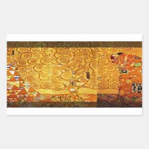 Gustav Klimt Tree of Life: Art Nouveau Symbolist Rectangular Sticker
