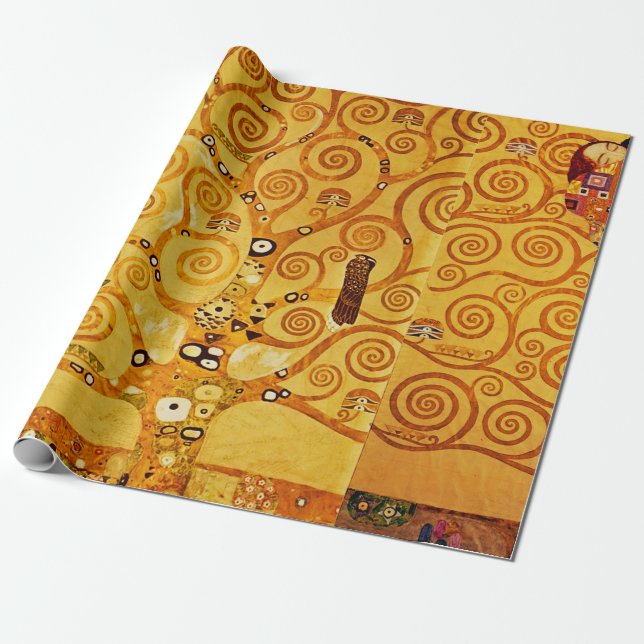 Gustav Klimt Tree of Life: Art Nouveau Symbolist Wrapping Paper (Unrolled)