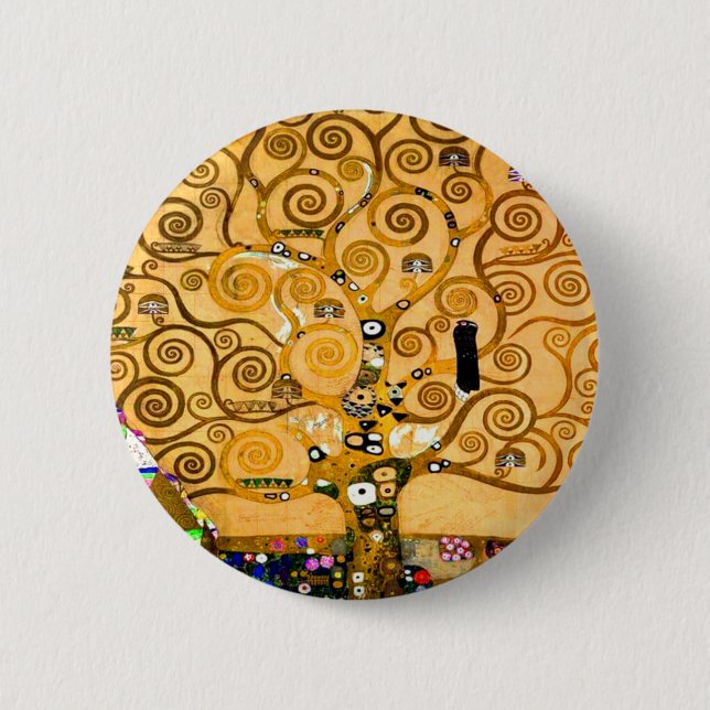 Gustav Klimt Tree of Life Button (Front)