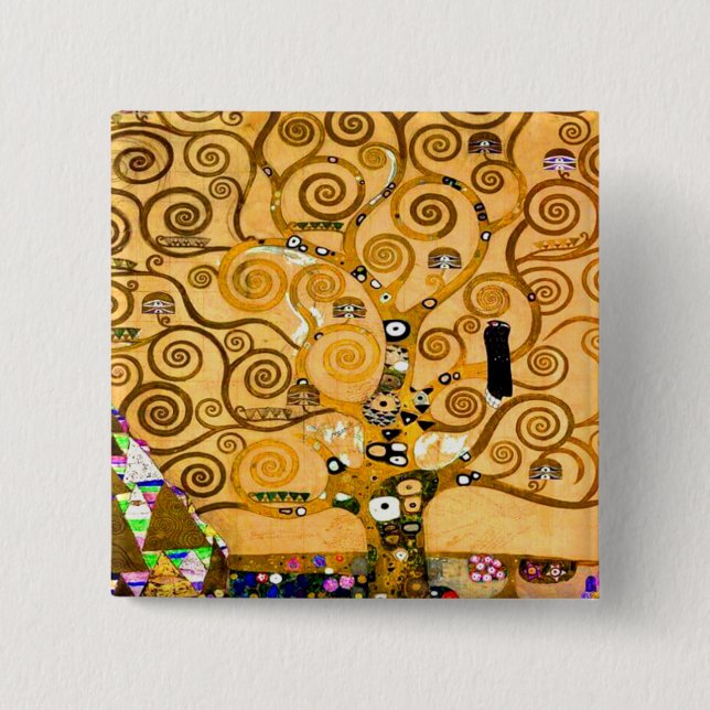 Gustav Klimt Tree of Life Button (Front)