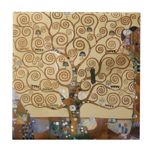 Gustav Klimt Tree Of Life Ceramic Tile (Front)