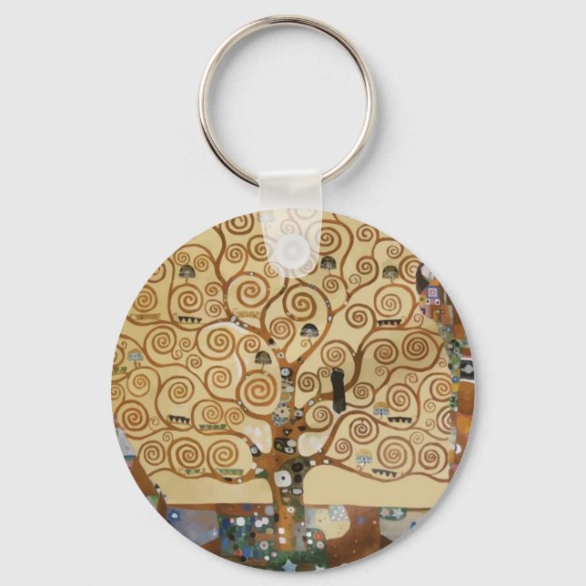 Gustav Klimt Tree Of Life Keychain (Front)