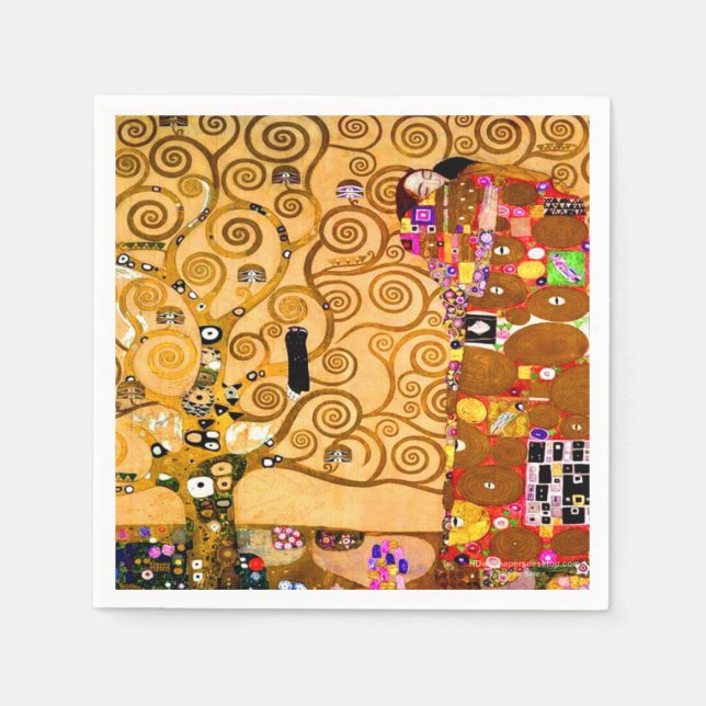 Gustav Klimt Tree of Life Napkins (Front)
