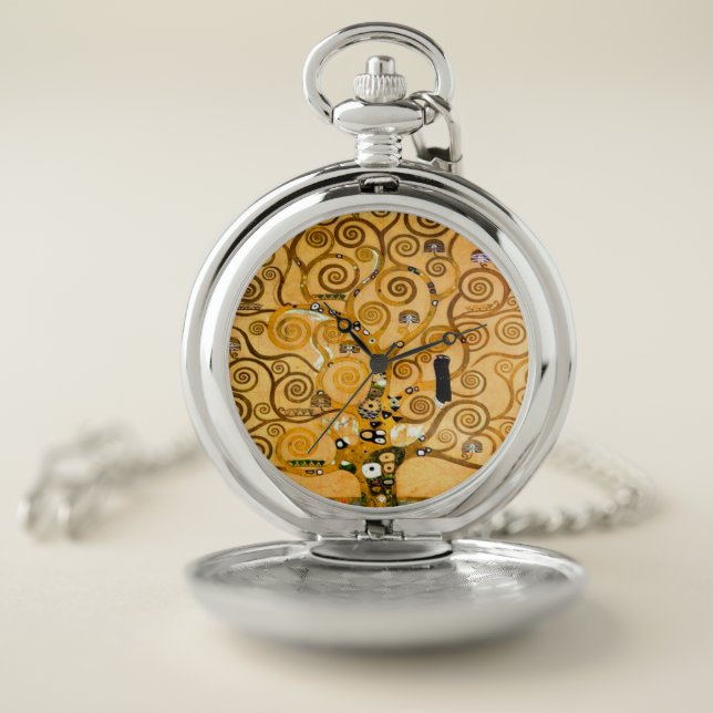 Gustav Klimt Tree of Life Pocket Watch (Inside)