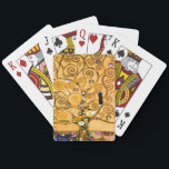 Gustav Klimt Tree of Life Poker Cards<br><div class="desc">Playing Cards featuring Gustav Klimt’s mural The Tree of Life,  The Stoclet Frieze (1905-1911). It consists of three mosaics: The Expectation,  Knight,  and The Embrace. A beautiful woman,  a golden tree,  and two lovers in an embrace are depicted. A wonderful gift for fans of Art Nouveau and Austrian art.</div>