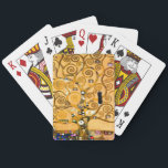 Gustav Klimt Tree of Life Poker Cards<br><div class="desc">Playing Cards featuring Gustav Klimt’s mural The Tree of Life,  The Stoclet Frieze (1905-1911). It consists of three mosaics: The Expectation,  Knight,  and The Embrace. A beautiful woman,  a golden tree,  and two lovers in an embrace are depicted. A wonderful gift for fans of Art Nouveau and Austrian art.</div>