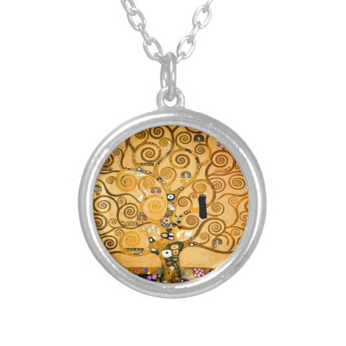 Gustav Klimt Tree of Life Silver Plated Necklace