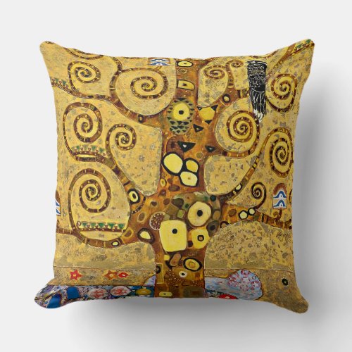 Gustav Klimt  Tree of Life Throw Pillow