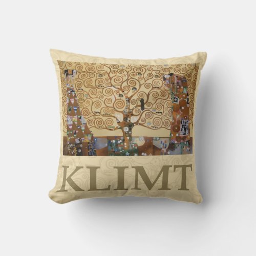 Gustav Klimt Tree Of Life Throw Pillow