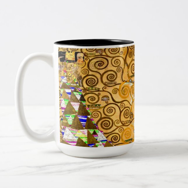 Gustav Klimt Tree of Life Two-Tone Coffee Mug (Left)