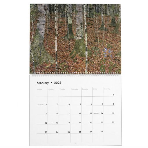 Gustav Klimt Trees Artwork Calendar | Zazzle