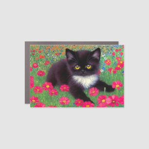 Gustav Klimt Tuxedo Cat Car Magnet