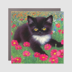 Gustav Klimt Tuxedo Cat Car Magnet