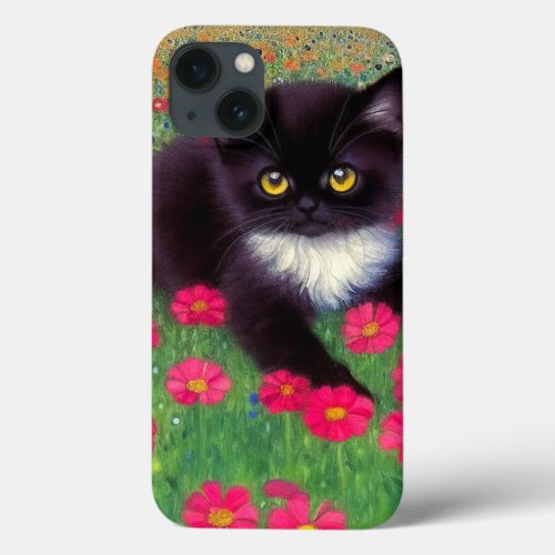 Gustav Klimt Tuxedo Cat iPhone 13 Case