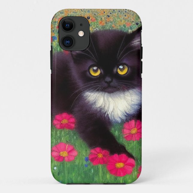 Gustav Klimt Tuxedo Cat Case-Mate iPhone Case (Back)