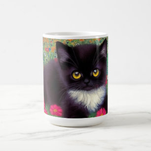 Gustav Klimt Tuxedo Cat Color Morph Mug