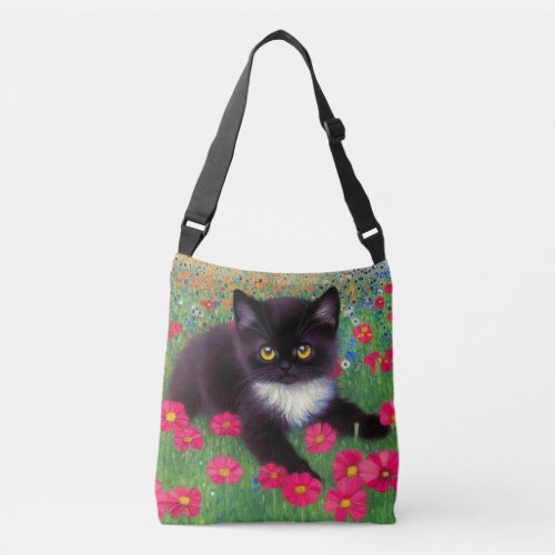 Gustav Klimt Tuxedo Cat Crossbody Bag