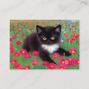 Gustav Klimt Tuxedo Cat Enclosure Card