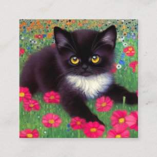 Gustav Klimt Tuxedo Cat Enclosure Card