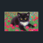 Gustav Klimt Tuxedo Cat Enclosure Card<br><div class="desc">Enclosure Cards featuring a Gustav Klimt tuxedo cat! This adorable black and white kitty sits in a field of red,  blue,  white,  and orange flowers. An awesome gift for cat lovers and Austrian art enthusiasts!</div>