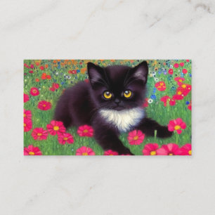 Gustav Klimt Tuxedo Cat Enclosure Card