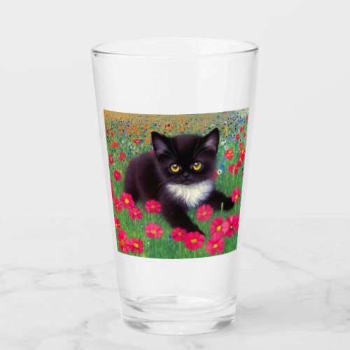 Gustav Klimt Tuxedo Cat Glass