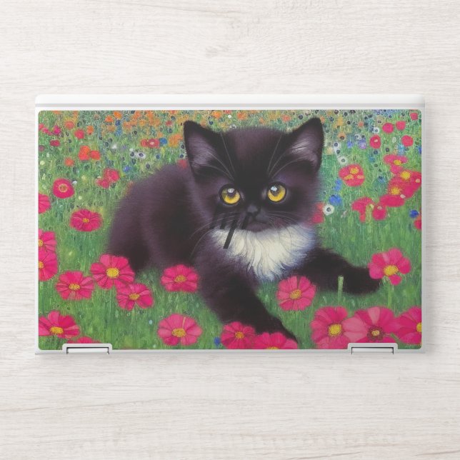 Gustav Klimt Tuxedo Cat HP Laptop Skin (Front)