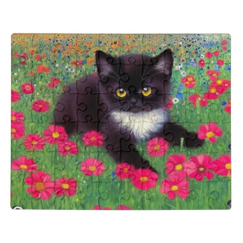 Gustav Klimt Tuxedo Cat Jigsaw Puzzle