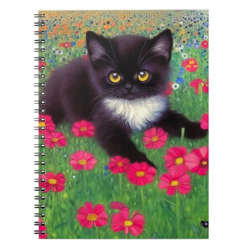 Gustav Klimt Tuxedo Cat Notebook